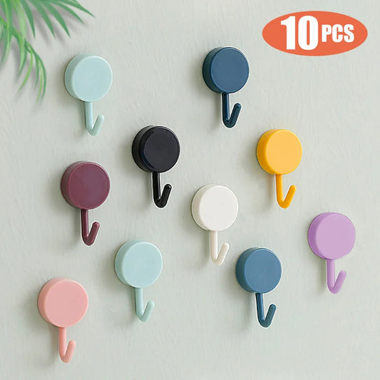 Kit com 10 Ganchos Autoadesivos Reforçados ideal para Casacos, Toalhas e Acessórios!