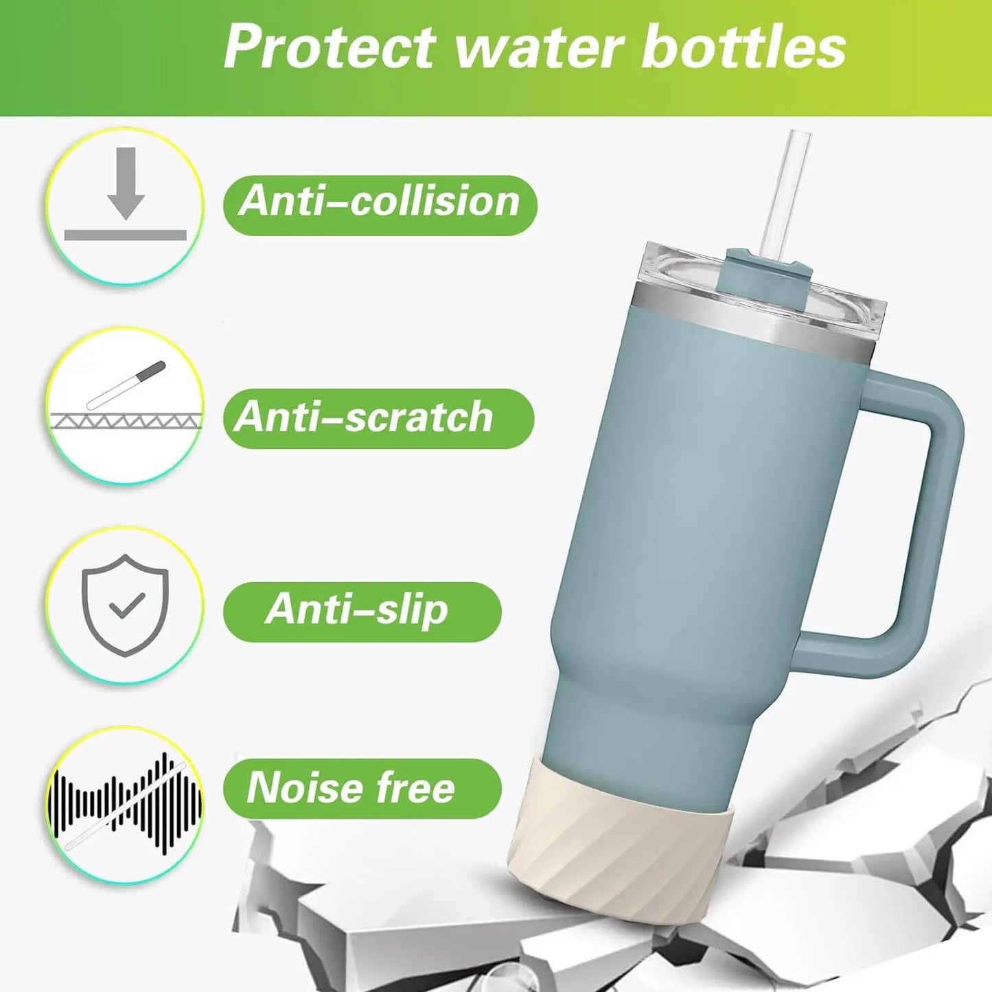 Capa de Silicone 40 oz com Alça para Copo Stanley Quencher e IceFlow
