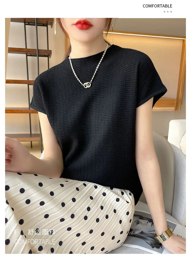 Camiseta Feminina Verão Oversize Gola O Manga Curta Estilo Casual e Confortável