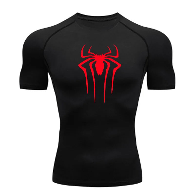 Camiseta Masculina Esportiva de Compressão Secagem Rápida Manga Curta para Treino