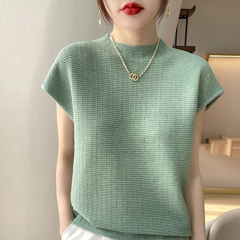 Camiseta Feminina Verão Oversize Gola O Manga Curta Estilo Casual e Confortável