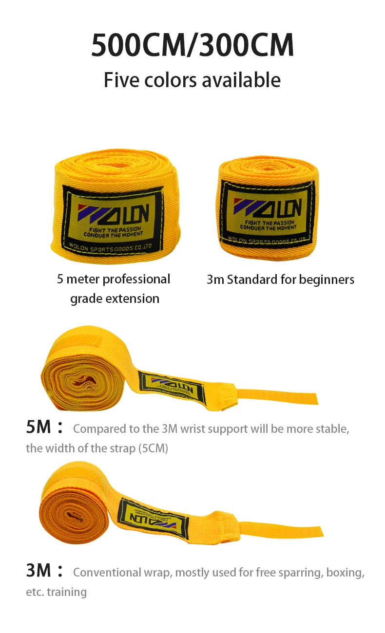 2 Peças Bandagem de Algodão para Boxe e outas lutas 1.5 a 5m Proteção para Mãos e Punhos