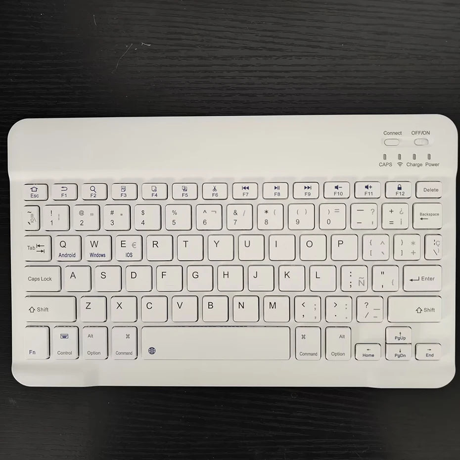 Teclado Recarregável Bluetooth 10 Polegadas Espanhol Inglês Para Tablet e Notebook