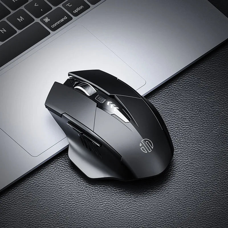 Mouse Sem Fio INPHIC F1 2.4G Recarregável 500mAh com Tela de Bateria e Design Ergonômico