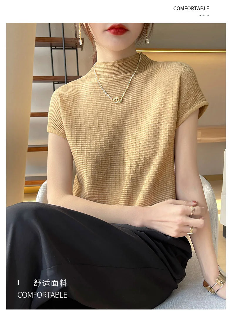 Camiseta Feminina Verão Oversize Gola O Manga Curta Estilo Casual e Confortável