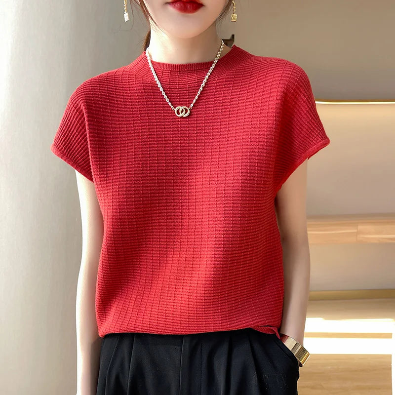 Camiseta Feminina Verão Oversize Gola O Manga Curta Estilo Casual e Confortável