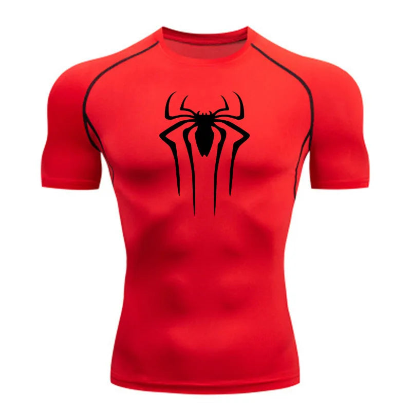 Camiseta Masculina Esportiva de Compressão Secagem Rápida Manga Curta para Treino