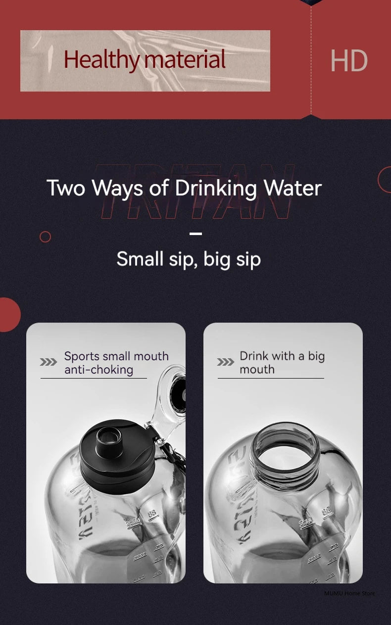 Garrafa gigante fitness, viagens e hidratação prolongada. Não perca tempo nos bebedouros, tenha água para todo o treino ou viagem.