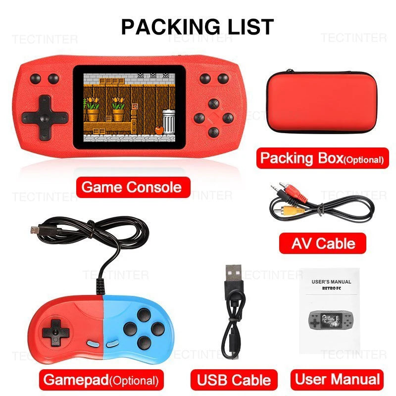 Mini Console Portátil Retrô 620 Jogos Clássicos com Tela 2.4 Polegadas e Saída AV