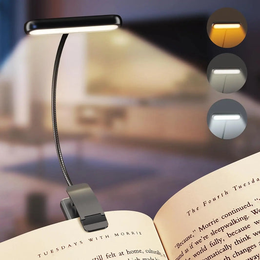 Lâmpada de Leitura Recarregável USB com 14 LEDs Flexível Luz Diurna e Noturna para Escritório