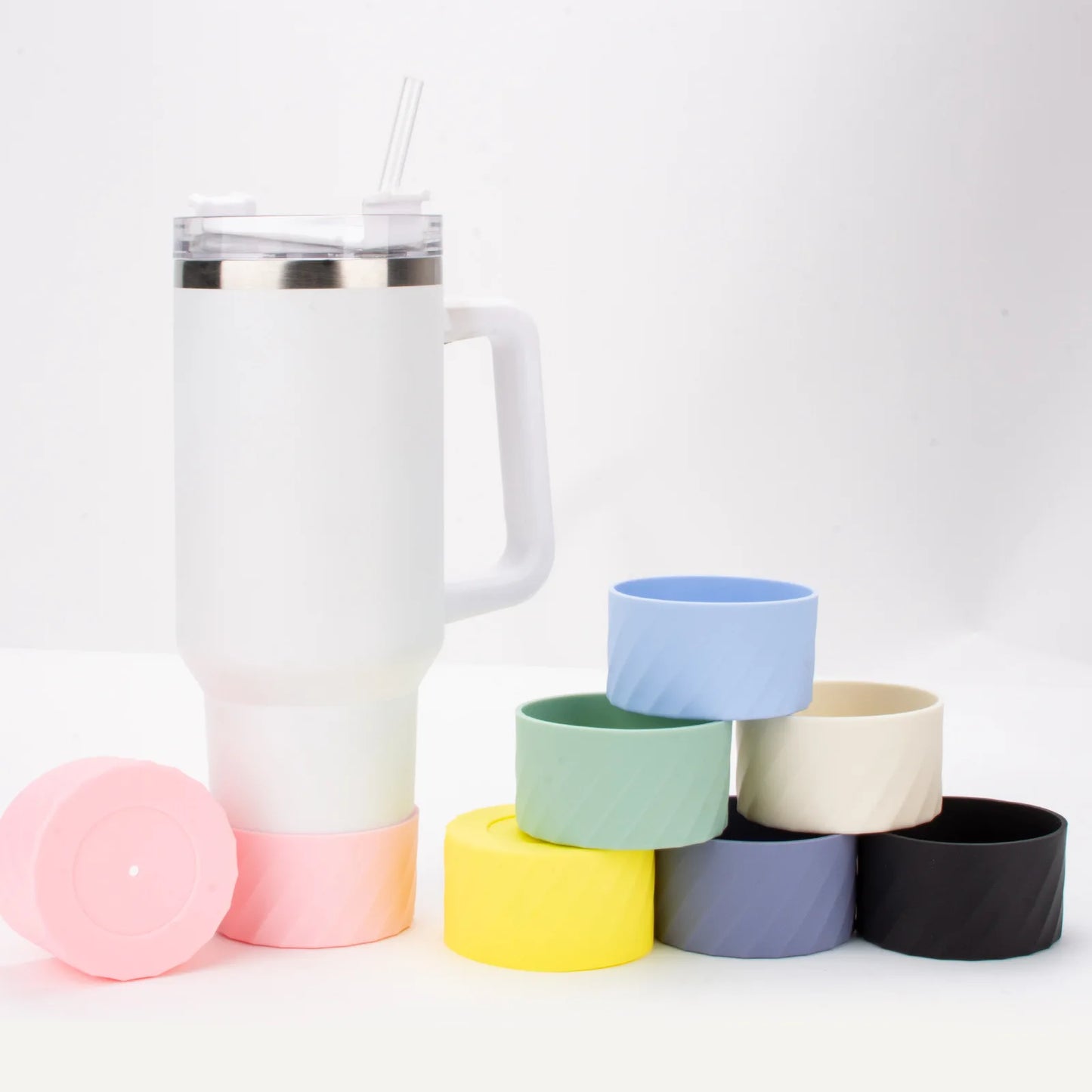 Capa de Silicone 40 oz com Alça para Copo Stanley Quencher e IceFlow