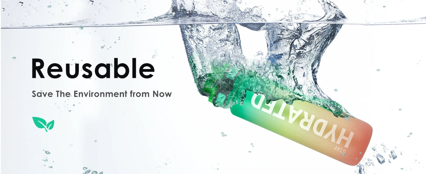 Garrafa de água Fashion com frases motivacionais perfeita para esportes e viagens