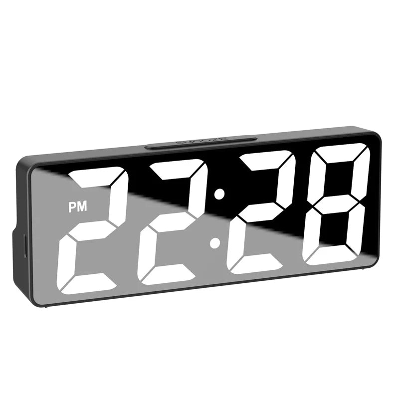 Relógio de Quarto com Alarme LED Brilho Ajustável e Indicador de Temperatura