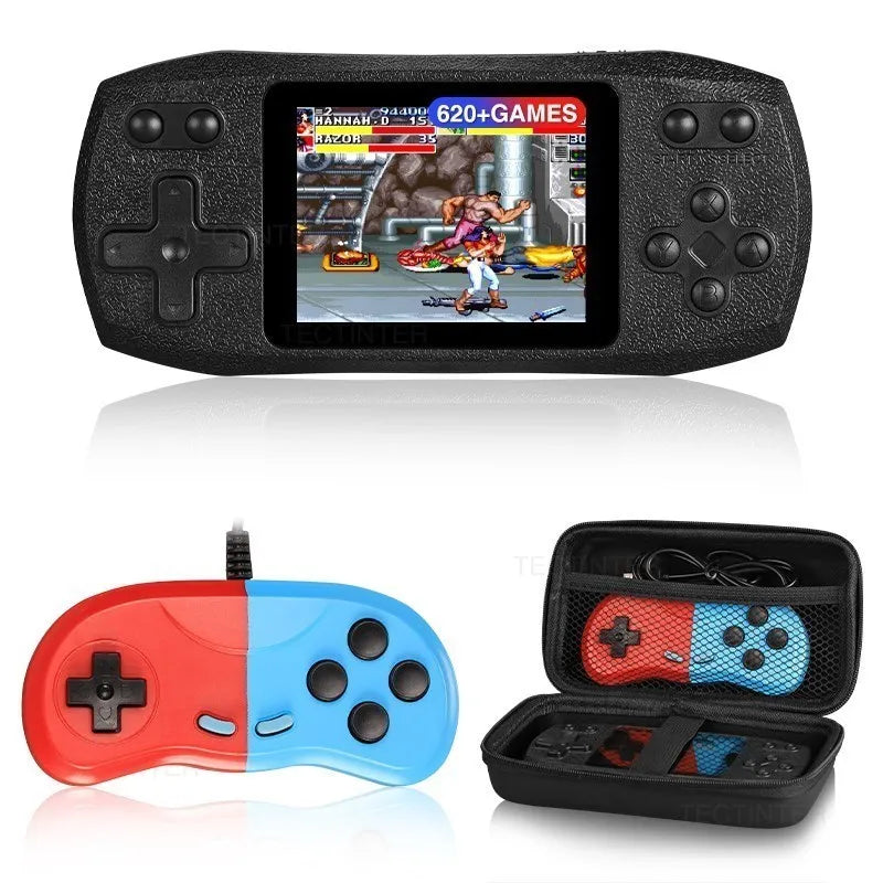 Mini Console Portátil Retrô 620 Jogos Clássicos com Tela 2.4 Polegadas e Saída AV