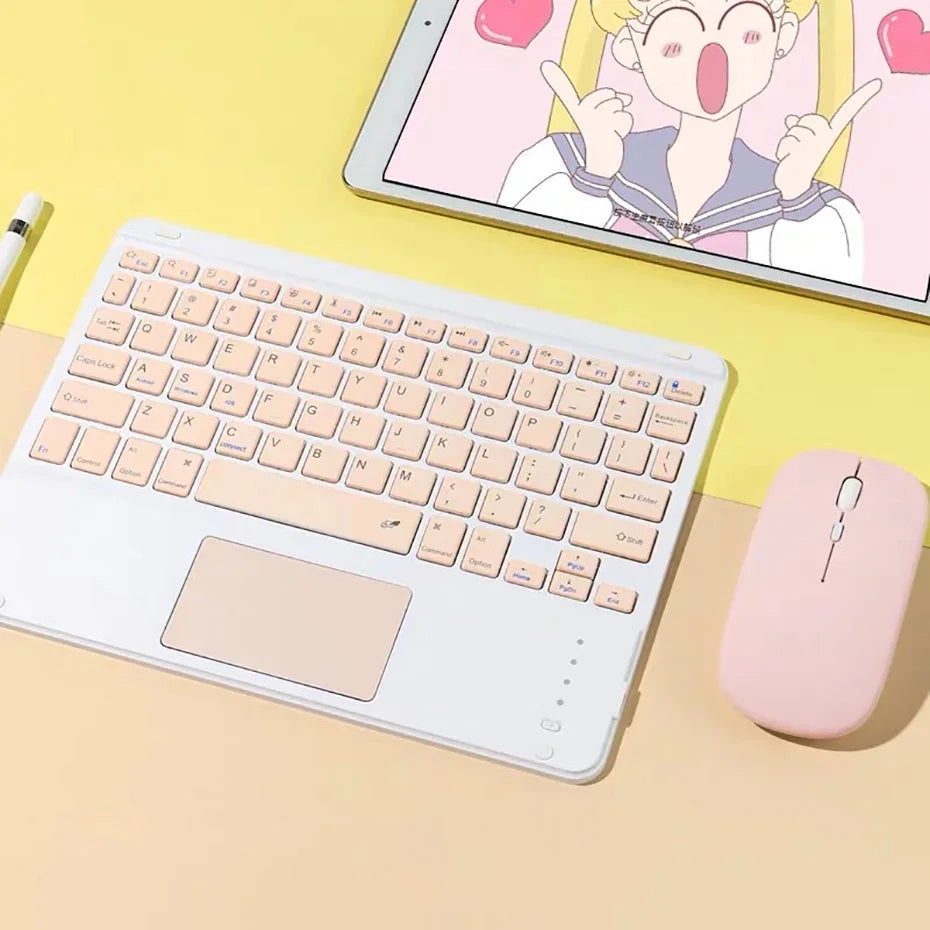 Teclado Recarregável Bluetooth 10 Polegadas Espanhol Inglês Para Tablet e Notebook