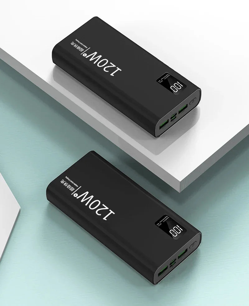 Power Bank 80000mAh 120W Super Rápido com Tela Digital Carregador Portátil para iPhone e Xiaomi