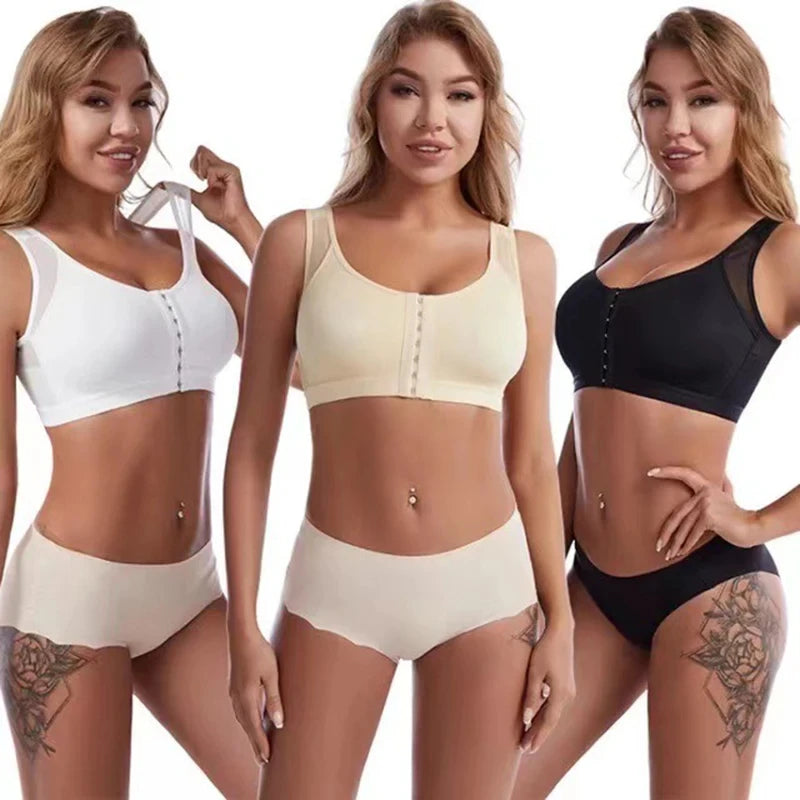 Sutiã Colete S-5XL com Fecho Frontal para Correção de Postura e Suporte Esportivo