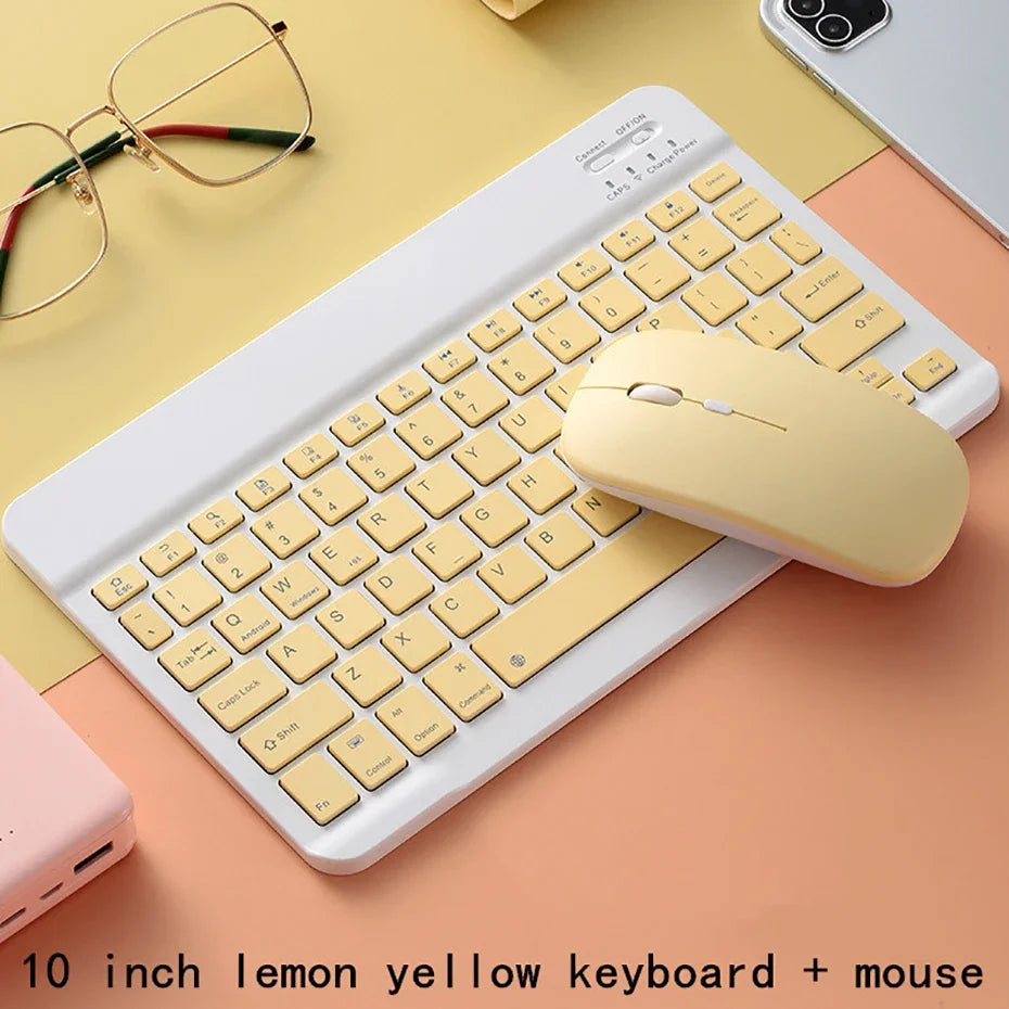 Teclado Recarregável Bluetooth 10 Polegadas Espanhol Inglês Para Tablet e Notebook