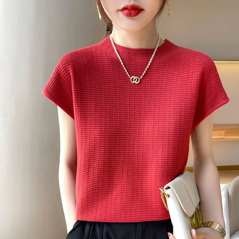 Camiseta Feminina Verão Oversize Gola O Manga Curta Estilo Casual e Confortável