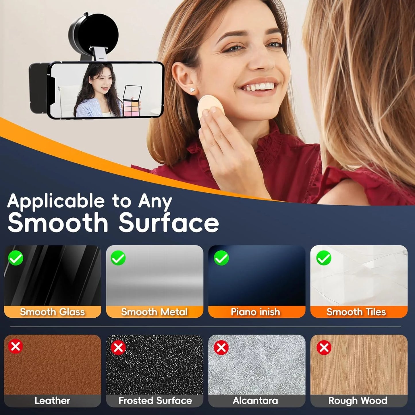 Suporte magnético a vácuo para telefone com ventosa Magsafe, ajustável em 360 °, dobrável, cabe no bolso