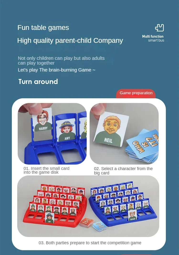 Adivinhe Quem Eu Sou Jogo Infantil com Tabuleiro para Raciocínio Lógico e Diversão em Família