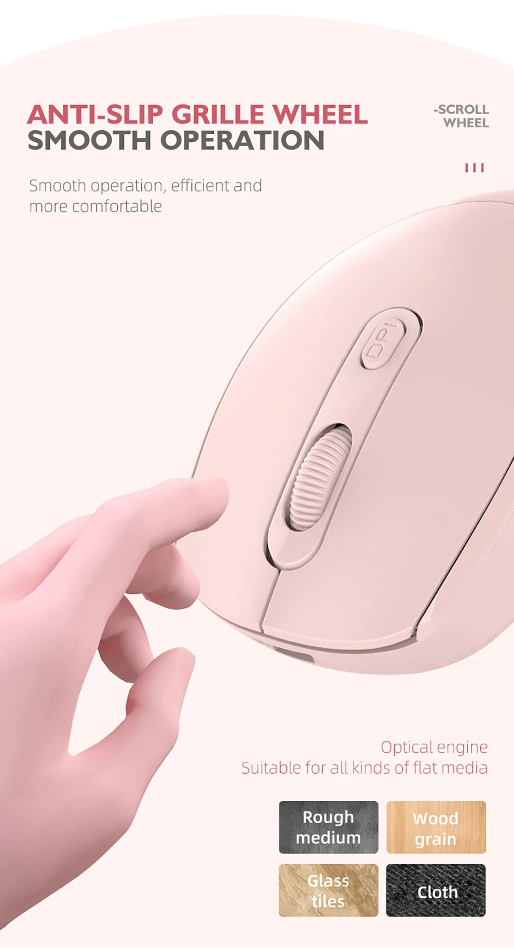 Mouse Ergonômico Sem Fio Silencioso Modo Duplo Recarregável para PC e Gaming