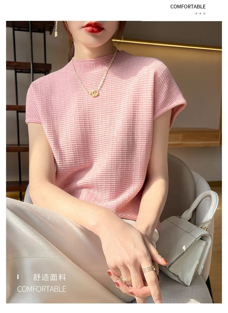 Camiseta Feminina Verão Oversize Gola O Manga Curta Estilo Casual e Confortável