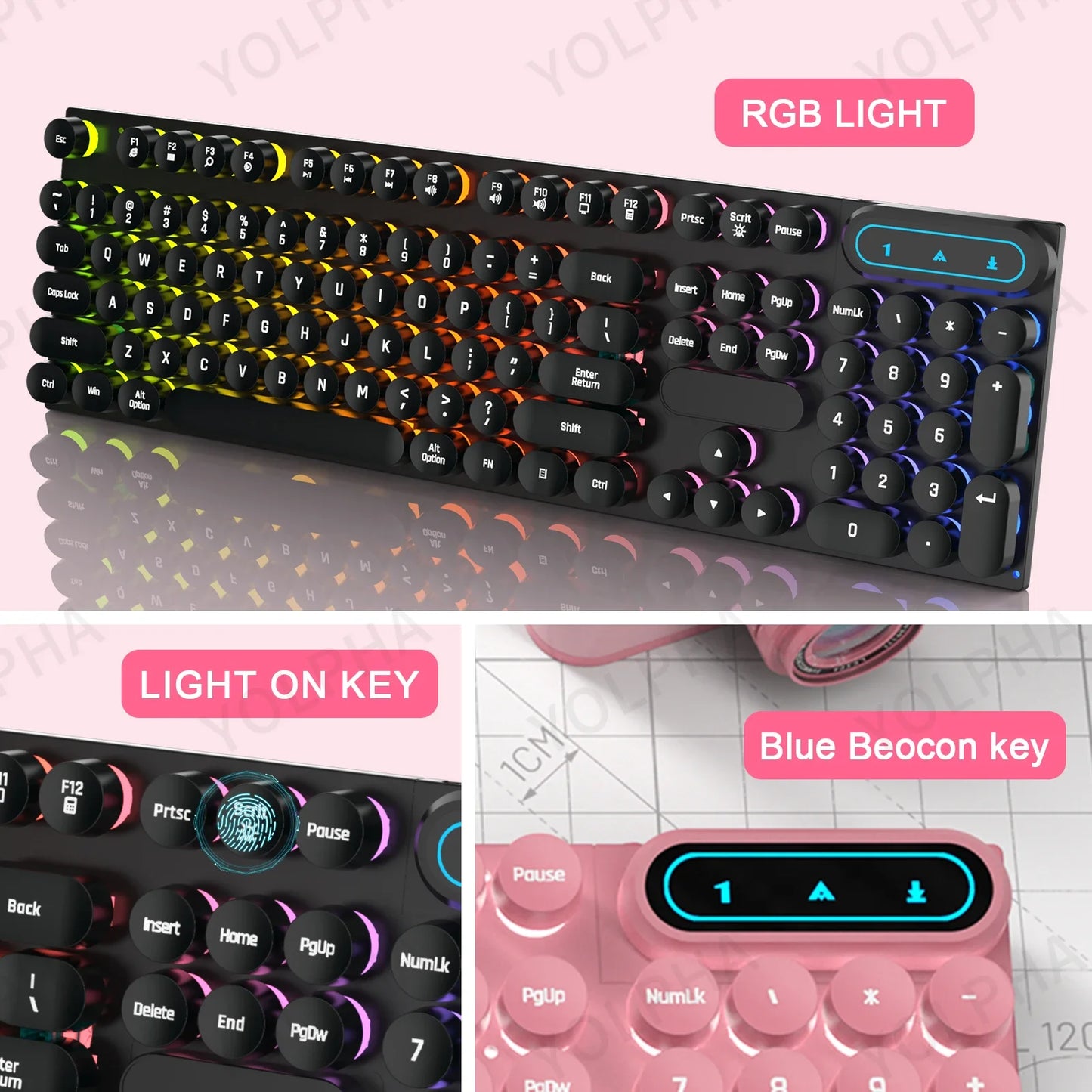 Teclado com Fio Iluminação RGB 104 Teclas Para Jogo Computador e Uso Diário