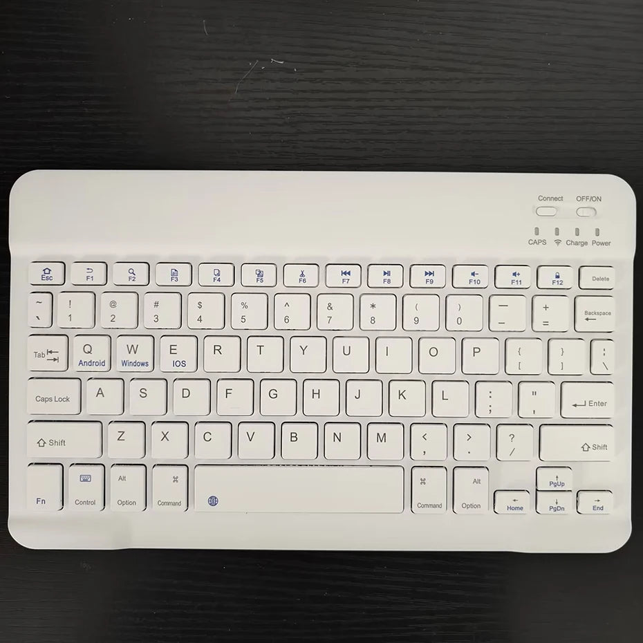 Teclado Recarregável Bluetooth 10 Polegadas Espanhol Inglês Para Tablet e Notebook