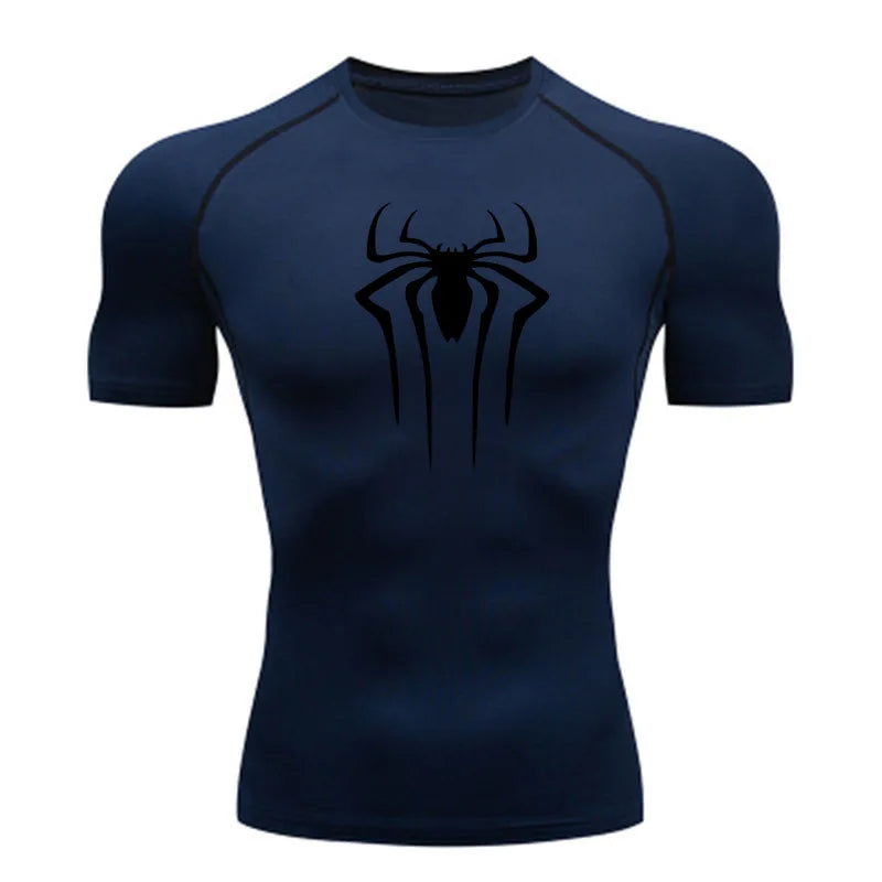 Camiseta Masculina Esportiva de Compressão Secagem Rápida Manga Curta para Treino