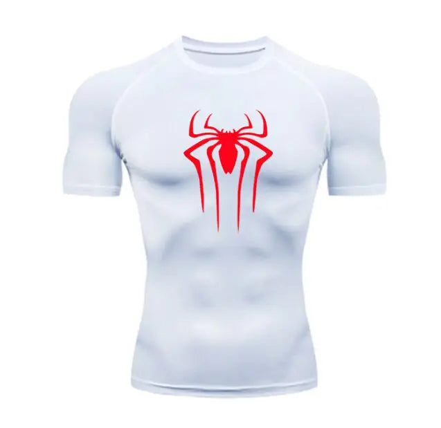 Camiseta Masculina Esportiva de Compressão Secagem Rápida Manga Curta para Treino