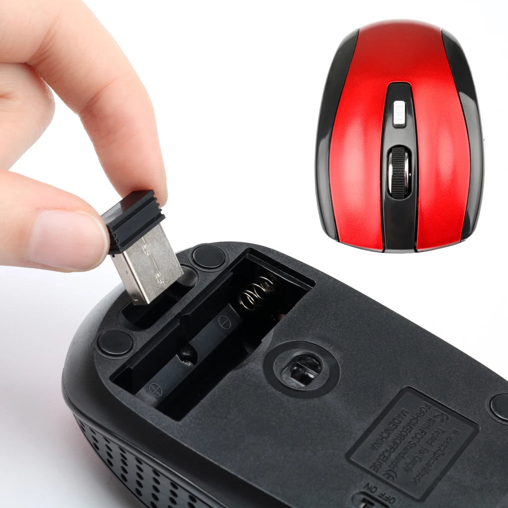 Rato Sem Fio 2.4G Bluetooth Ergonômico com 6 Botões e DPI Ajustável para PC e Tablet