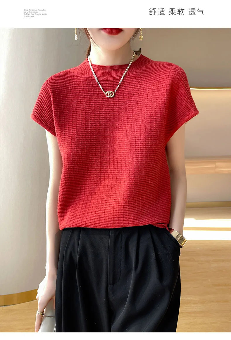 Camiseta Feminina Verão Oversize Gola O Manga Curta Estilo Casual e Confortável